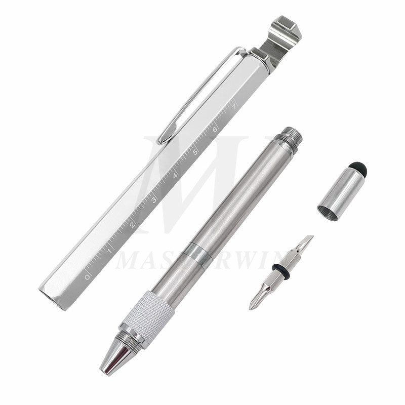 Multifunctionele gereedschapspen 6 in 1 met stylus / liniaal / houder voor mobiele telefoon / opener / schroevendraaier